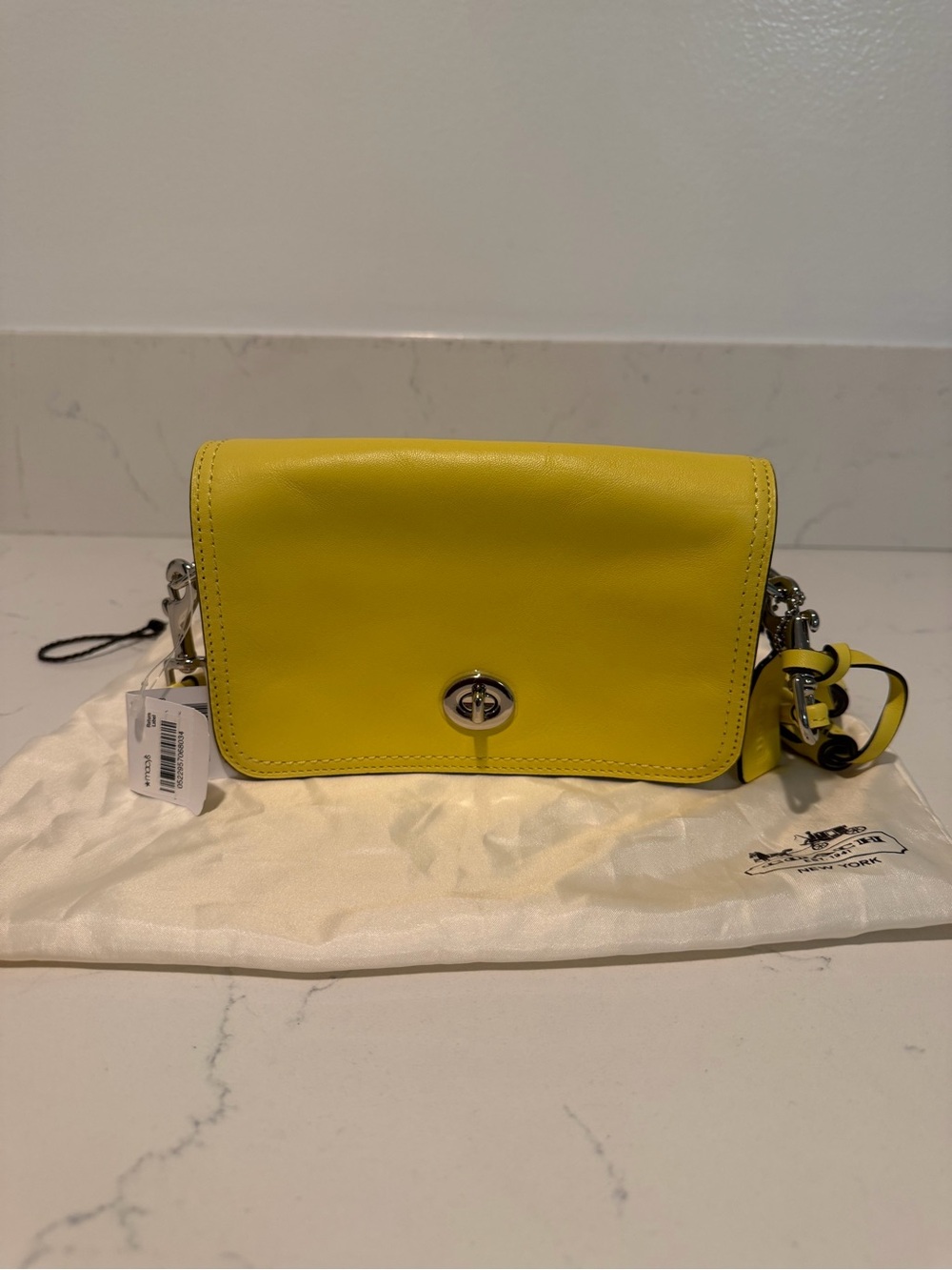 Coach Yellow Leather Turnlock Crossbody
